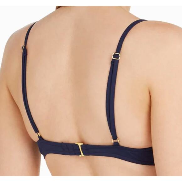 We Wore What Solid Navy Blue Underwire Lydia Swim Bikini Top XL NEW - Picture 2 of 3